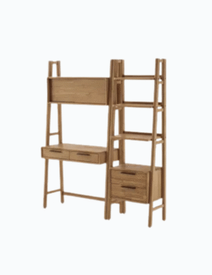 Seb Wall Desk with Bookshelf Set